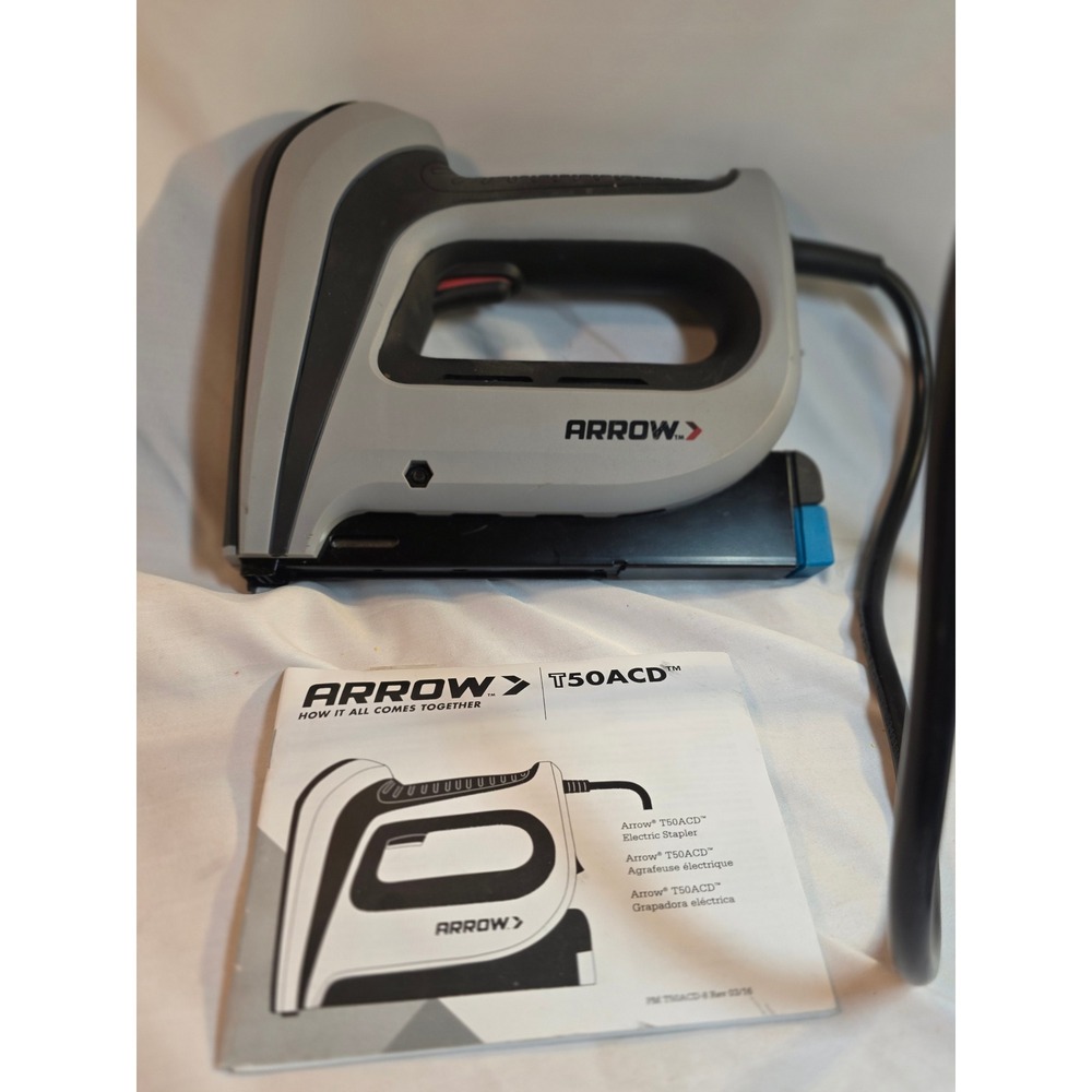 Arrow T50ACD Corded Electric Stapler Gray Black with Manual T50 Staples